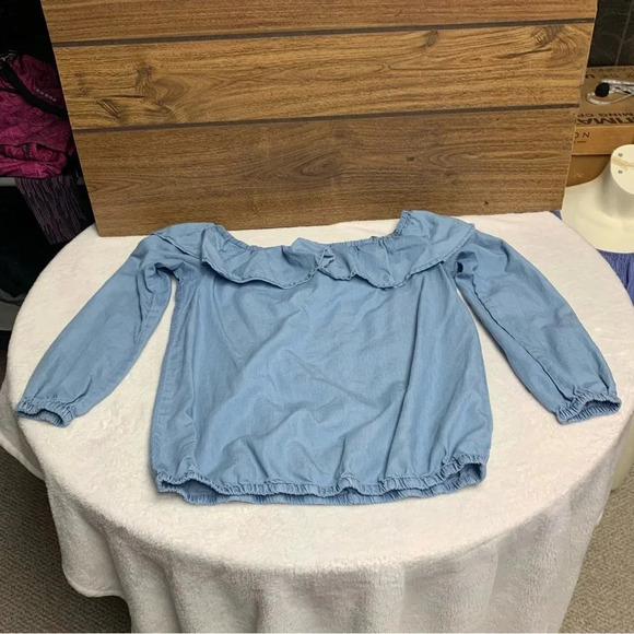 Michael Kors size XS chambray blue top with elastic waist and cuffs - Picture 7 of 7
